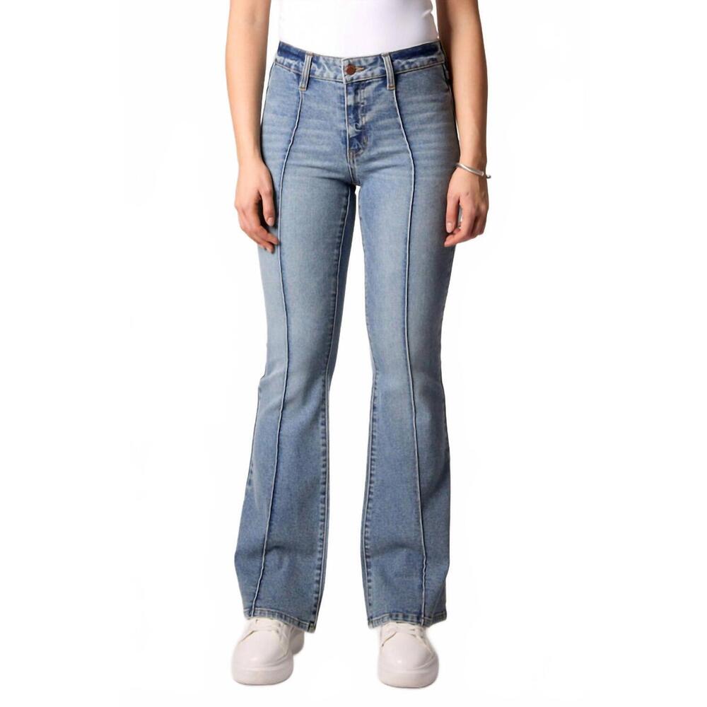 NEW BLUE REVIVAL maya mid rise seamed jeans in medium tel aviv